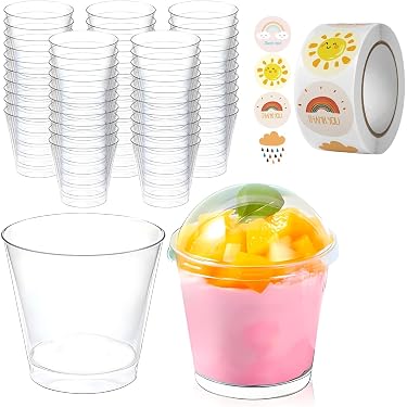 60 Stück Eisbecher Mit Deckel – Transparent, Auslaufsicher, 200 Ml, Für Desserts & Parties