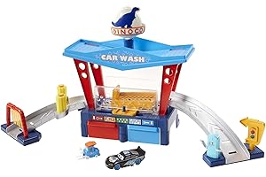 MATTEL Fisher-Price, Disney Pixar Cars Playset Autolavaggio Dinoco Cambia Colore, con Veicolo Pitty e Macchinina Saetta McQueen, Giocattolo per Bambini 4+Anni,GTK91