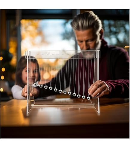 ieron Newton's Cradle Balance Balls Science Physics Gadget Desktop Decoration Kinetic Motion Desk voor kantoor, thuis, educatief en stressverlichtend ieron Newton's Cradle Balance Balls Science Physics Gadget Desktop Decoration Kinetic Motion Desk voor kantoor, thuis, educatief en stressverlichtend