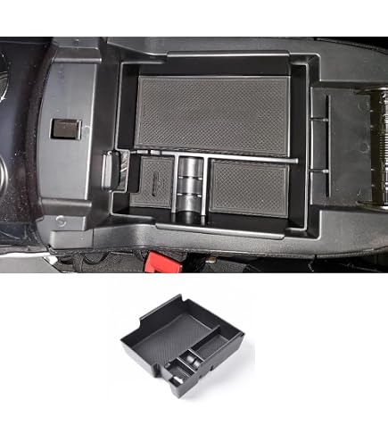 Baagialdic Vassoio Organizer Per Console Centrale Ford Explorer 2012-2019: Accessorio Bracciolo Con Tappetini Antiscivolo