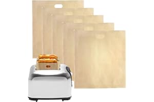 CANRNYACBZ Wiederverwendbare Toaster Taschen Sandwich Beutel Toastabags Wiederverwendbare Toaster-Beutel Hitzebeständig Toastabags Antihaft Waschbar Für Sandwiches Würstchen Pizza Mikrowelle Grill Toaster 10 PCS