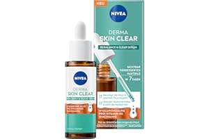 ‎NIVEA NIVEA Derma Skin Clear Rebalance & Clear Serum, Gesichtspflege für ein sichtbar verbessertes Hautbild, feuchtigkeitsspendendes Hyaluron Serum mit Niacinamid (30 ml)