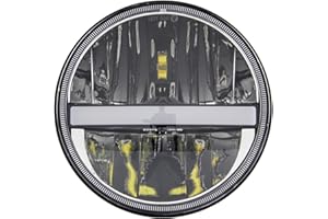 SKUNTUGUANG Fari LED tondi da 7 "pollici con DRL con fasci alti/bassi per Wrangler CJ JK TJ 97-2015, Harley Davidson, Chrome