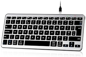 Qulose Bluetooth Wireless Keyboard, Mini Keyboard Rechargeable USB-C with Media Hotkeys, Ultra Slim Ergonomic, Compatible with Apple macOS/iOS/Windows/Android, UK Layout Compact-Grey