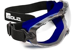 SolidWork Occhiali di sicurezza anti-appannamento con fascia elastica regolabile, occhiali protettivi per uomini e donne (blu scuro)