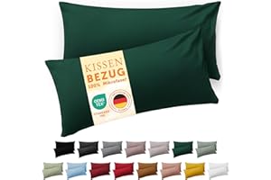 Blumtal Federe Cuscini Divano 50x80 cm - Set di Copricuscini per Divani in Microfibra a 2 Pezzi con Chiusura a Busta certificati Oeko-Tex, extra morbidi e lavabili - Verde Scuro