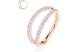 AROWRO Double Open Stack Septum Clicker Nasenringe Conch Daith Piercing Schmuck Knorpelohrring Hoop Chirurgenstahl Conch Daith Helix Rook Lobe Ohrring 18G 16G