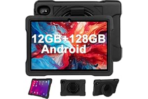 Dghrti Tablet 10 Pulgadas Andorid 12GB+128GB+1TB TF Tablet Familiar, WiFi 5G+2.4G, Cores 2.0Ghz, Bluetooth 5.0, 6000mAh, 8 Cores, 8MP+5MP, con Funda EVA(Negro)