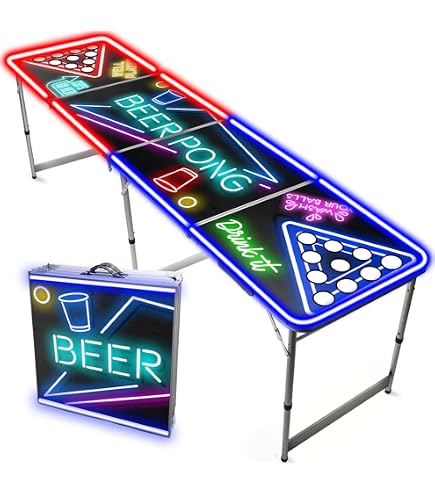 Kit Party Multigame Set Beer Pong 4 En 1 RedCupShop - Table Pliable 240cm - 50 Gobelets 8 Balles - Jeux Fête Multigame Table Pliante Festival