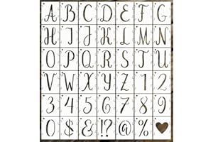 ZANTESR Letter Stencils, 42PCS Large Alphabet Stencils Letters, Reusable Spray Paint, Plastic Letter and Number Templates for Wall Painting DIY Art Projects Decoration