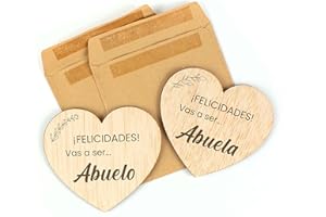CONTRAXT Tarjetas anunciar embarazo madera. Vais a ser Abuelos Sorpresa anuncio Embarazo Vas a ser abuela y abuelo Ideas regalos originales para abuelos primerizos (Abuelos)