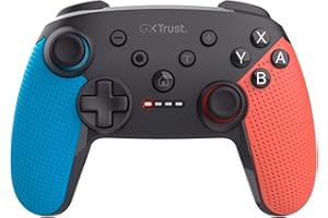 TRUST GAMING Trust GXT 1246B Muta Mando Nintendo Switch Inalambrico con Bluetooth, Vibración Dual Shock, Sensor de Control, Función Turbo, 15h de Juego, Controller para Nintendo Switch, Lite, OLED, Azul/Rojo
