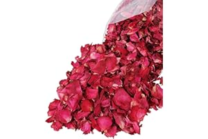 ‎RECCISOKZ Reccisokz100g natürliche getrocknete Rosenblätter echte Blume trockene rote Rose Blütenblätter für Fußbad Körperbad Spa Hochzeit Konfetti Heimduft DIY Handwerk Zubehör