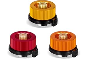 Yesaler Adattatore per Cartuccia a Gas 3 Pezzi Adattatore per Fornello da Campeggio per Picnic All'Aperto Oro Arancione Rosso