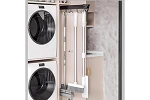 RAJYQODIS Colgador Escobas Y Fregonas,Diapositiva Multifuncional Soporte Escobas Pared, Colgador Escobas Para Cocina/armario/hogar/armario/armario (Size : 36cm/14.17inch)