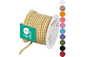 Halbach Seidenbänder Premium Kordel (honiggelb) | Breite 6mm Länge 10m | Made in Germany & Öko-Tex Zertifiziert | glänzende Satinkordel aus Acetat