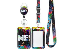 ‎UNICLIFE Uniclife Modische Sliding Ausweishülle ME Kunststoffkoffer mit einziehbaren Badge Reel Karabiner Clip & abnehmbare Lanyard Strap geprägte vertikale Karte Schutz für Frauen Krankenschwester