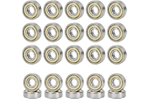 ATPWONZ 50 PCS 608ZZ Carbon Steel Bearings, Deep Groove Ball Bearings Ball Transfer Unit for Industrial Machinery Parts, Automobiles, Skateboards (8mm x 22mm x 7mm)
