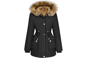 heekpek Manteau Femme Hiver Doudoune Chaude Veste Polaire Longue Blouson Femme Chic Manteaux Parka Imperméable à Capuche et Zippé