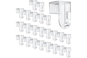 AMFUN Fensterhaken, 24 Stück Fenster Aufhänger, Transparente Türhaken Für Fenster bis maximal 17 mm Falzmaß geeignet, Fensterhaken zum Einhängen für Fensterdeko,35x17 mm