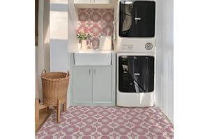 Alwayspon Tile Sticker, 25PcsX20cm/8inch Pink Self Adhesive Stick on Tiles Transfer Sticker for Bathroom Kitchen, Splashback, Peel and Stick Vinyl Floor Wall Tiles Sticker