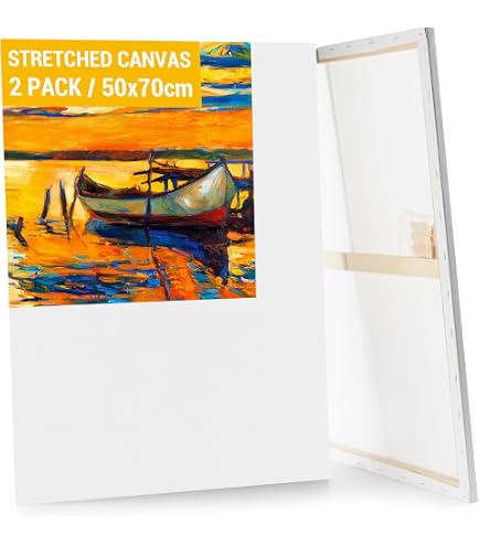 Daler Rowney Künstlerleinwand 70 X 90 Cm – Dreifach Grundiert, 380 G/m², Für Acryl & Öl