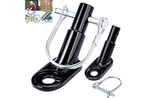 BUOAZR 2 Pezzi Attacco per Rimorchio Bicicletta, Accoppiatore Rimorchio Bici con Perno di Bloccaggio, Gancio per Rimorchi Bicicletta, per Rimorchi di Cani, Rimorchi di Bambini, Carrelli Trasporto