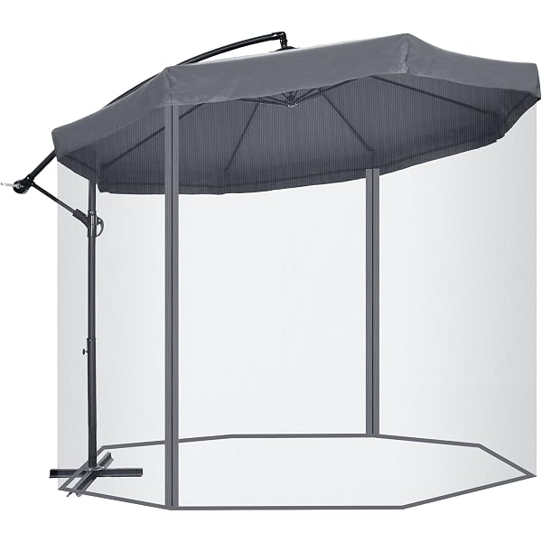 Ombrellone Da Giardino 2.5x2.3m In Legno E Poliestere - 6 Stecche, Tettuccio Con Prese D'Aria, Colore Beige