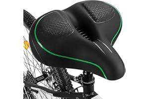 TONBUX Oversized Bike Seat for Men Women Comfort, Bicycle Seat Replacement with Wide Cushion, Breathable Waterproof Bike Saddle Pad, Universal Fit for Peloton/Exercise/Road/Cruiser/Mountain Bikes