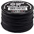 Atwood Rope MFG Parachute Cord Micro Cord Black, 1.18 mm diameter, 1000 feet