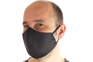 MAMAJEANS Set da 3 Mascherine Made in Italy. Esterno in TNT Idrorepellente e Traspirante. Cotone sulla Pelle. Lavabili e Riutilizzabili Taglie Slim e Large - Unisex (Small (Elastico Orecchie) Nero)