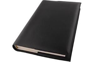 GuardV Copertina in ecopelle per libro, bibbia, copertina rigida, copertina in brossura, e altro, misura media, colore nero