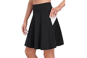 Desol Gonna da tennis da donna da 50,8 cm, lunghezza al ginocchio, con pantaloncini e tasche, a vita alta, per allenamento casual atletico