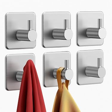 Appendiabiti in metallo - Originale - Appendiabiti in acciaio con 4 ganci - Per appendere strofinacci, asciugamani, chiavi, manici di scopa per la casa, cucina, bagno, garage - L 43 x H