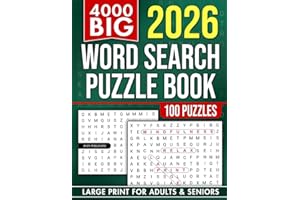 4000 Big Word Search Book for Adults and Seniors with 100 Puzzles: Large Print WordFind to Sharpen Focus, Boost Vocabulary & Relax (The Perfect Gift for Puzzle Lovers) (Gifts for Men & Women)