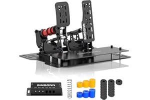 SIMSONN Pro Plus X Racing Simulator Hydraulische Pedale Sim Racing Pedale (Black P2-2 Hydraulic Rods-Plate)