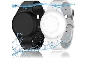 R-fun Wodoodporne bransoletki Air Tag dla dzieci [2 sztuki] kompatybilne z wyszukiwarkami Apple Air Tag z miękkim silikonem, ochrona przed zgubieniem GPS, etui dla dzieci, czarno-białe