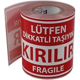 hazır etiketler , hazır al hızlı al Kırılır Etiketi B&uuml;y&uuml;k Boy Kuşe, Fragile Label Yapışkanlı Etiket 100x150mm Ruloda 250 Adet