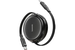 toocki 100W zwijany kabel USB C, zwijany kabel USB C do USB C, zwijany kabel ładowarki do iPhone'a, szybkie ładowanie do iPhone'a 16/iPada/MacBooka/Samsunga S24, niezbędne w podróży