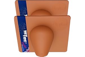 1STec 2 x Brick Brown External Drill Damage Weather Shield Cover for Cable Pipe Hose Hole Tidy Buster Plates fits Coaxial TV Alarm/Telephone Wire RG59 Coax CCTV Low Voltage Garden Lights Power Leads