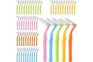 EOPUOZS 52 Pezzi Spazzolini Interdentali, Scovolino per Pulizia Denti con Impugnatura Antiscivolo, Scovolini Dentali in 5 Misure, per la Pulizia Degli Spazi Interdentali, Apparecchi Ortodontici