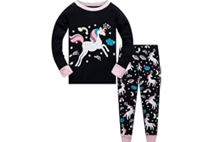 Colobe Fille Ensembles de Pyjama Licorne Sirène Enfants Coton Mignonne Longues Rose Noël 2 Pièces Vêtements de Nuit 1-12 Ans