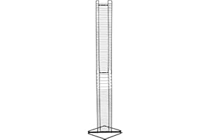 Atlantic Onyx Wire CD Tower - Holds 80 CDs in Matte Black Steel PN 1248