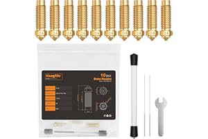 HANGLIFE Boquillas de 0.4 mm para Elegoo Neptune 4 Plus/Max Impresora 3D - 10 Boquillas de Latón, Incluye Agujas de Limpieza y Llave - Accesorios para Impresora 3D