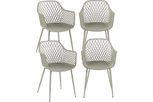 buybyroom Lot de 4 chaises Longues scandinaves - Chaises de Jardin Confortables - Charge maximale : 120 kg - Gris