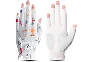 ‎FINGER TEN FINGER TEN Golfhandschuhe Damen Leder Links Rechts Hand Golfhandschuh Golf Handschuhe mit Ball Marker Wert 1 Stück Handschuh, Rain Grip Griff Linke Rechte Golfer