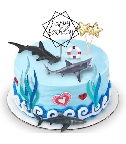 Glitzer-Haifisch Cupcake-Topper – 24 Stück, Blaue Papier-Deko Für Baby-Party, Geburtstag & Pool-Partys, Perfekt Für Kuchen & Desserts