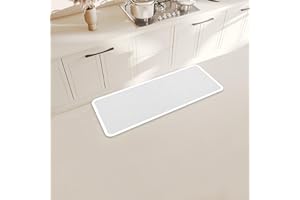 YedZen Kitchen Mat, 43x120cm Off-White Non-Slip Washable Runner Rug for Kitchen Floor, Oil Resistant Kitchens Floor Mat for Kitchen, Hallway, Laundry,Standing Desk
