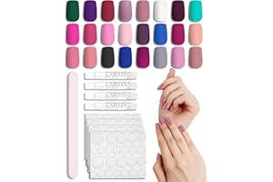 LADYING 24 Couleur (576 PCS) Mat Carrés Faux Ongles Moyen,Reutilisable Press on Nails Kit avec Patch,Full Cover Faux Ongle avec Colle Pour Femme et Ado,French Square Faux Ongles à Coller Nail Art