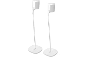 GT STUDIO SONOS Speaker Stands for SONOS One, One SL, Play:1, Play:3, Premium Design Improves Surround Sound, Complete Cord Concealment, Heavy Base - (Pair, White)